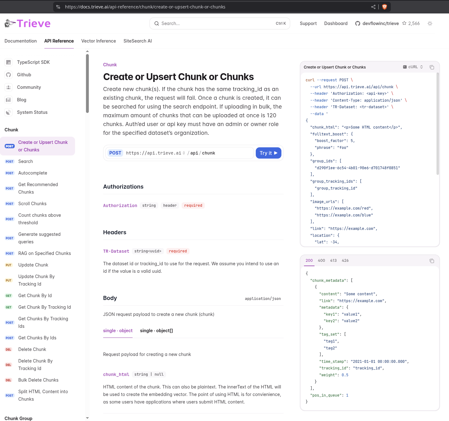 Trieve API Documentation